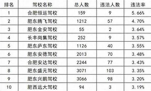 合肥驾校报名费一览表_合肥驾校报名费一览表查询